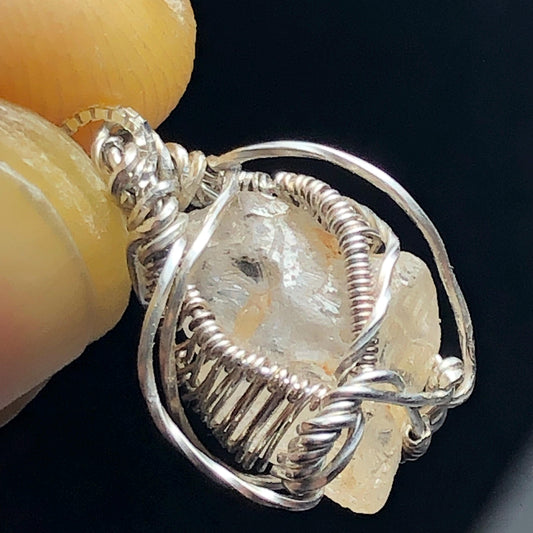 Nigerian Phenacite Silver Wire-Wrap Pendant