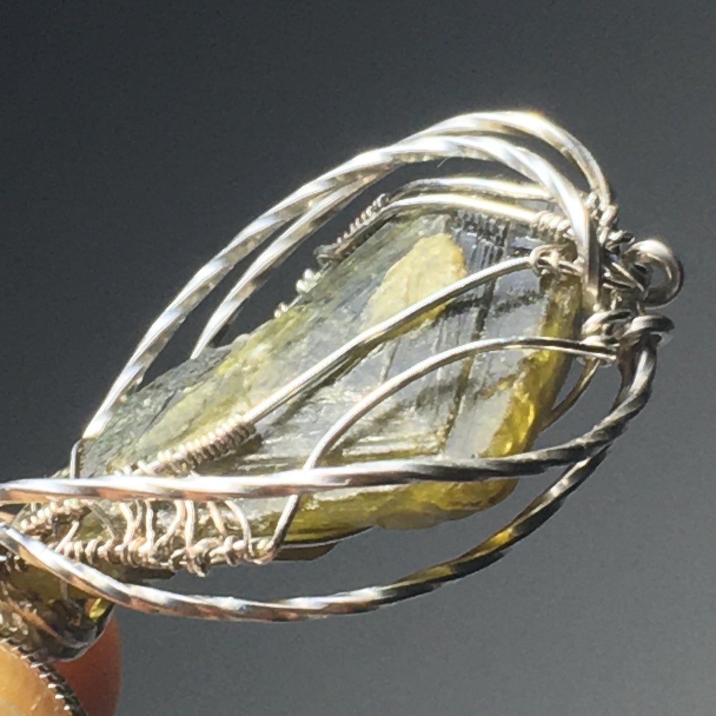 GREEN TOURMALINE and Silver Jewelry Pendant