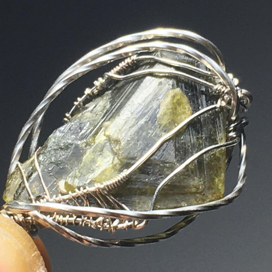 GREEN TOURMALINE and Silver Jewelry Pendant