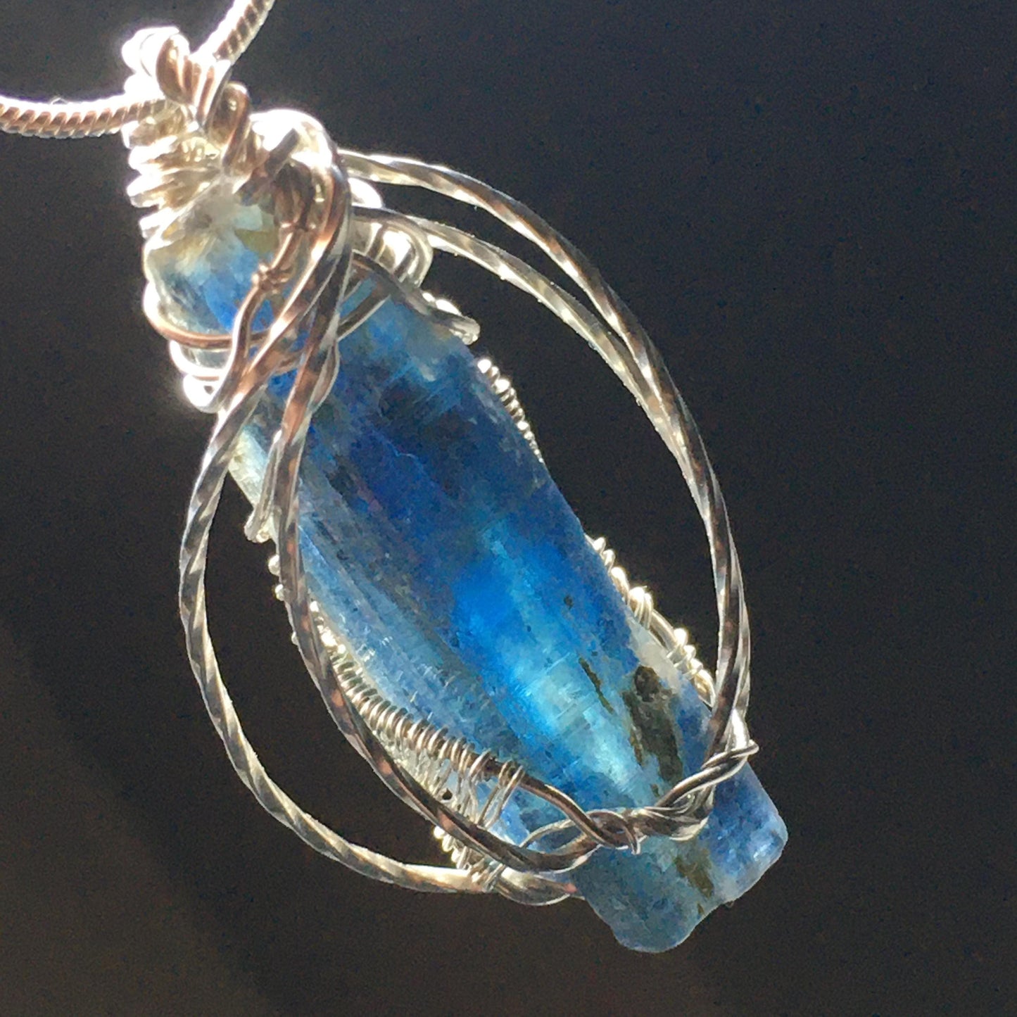 Kyanite Wire-Wrap Jewelry Pendant