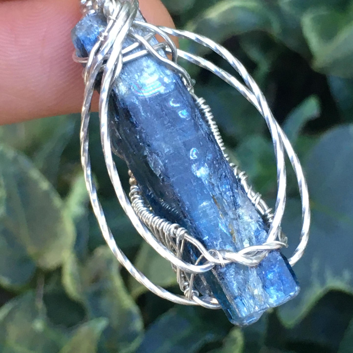 Kyanite Wire-Wrap Jewelry Pendant