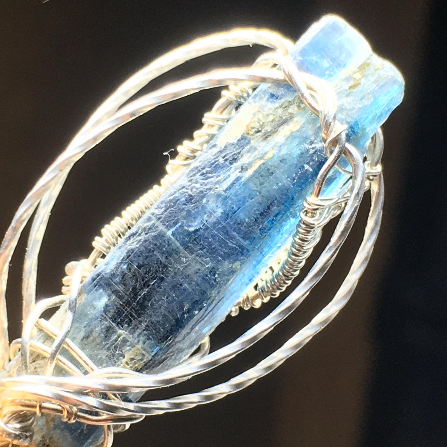Kyanite Wire-Wrap Jewelry Pendant