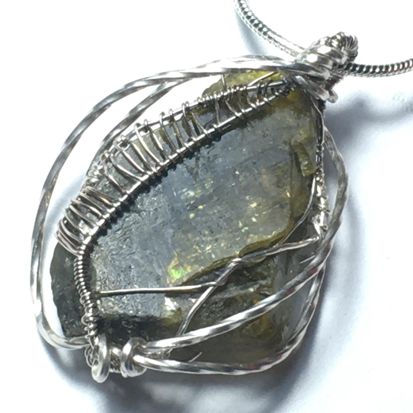 GREEN TOURMALINE and Silver Jewelry Pendant