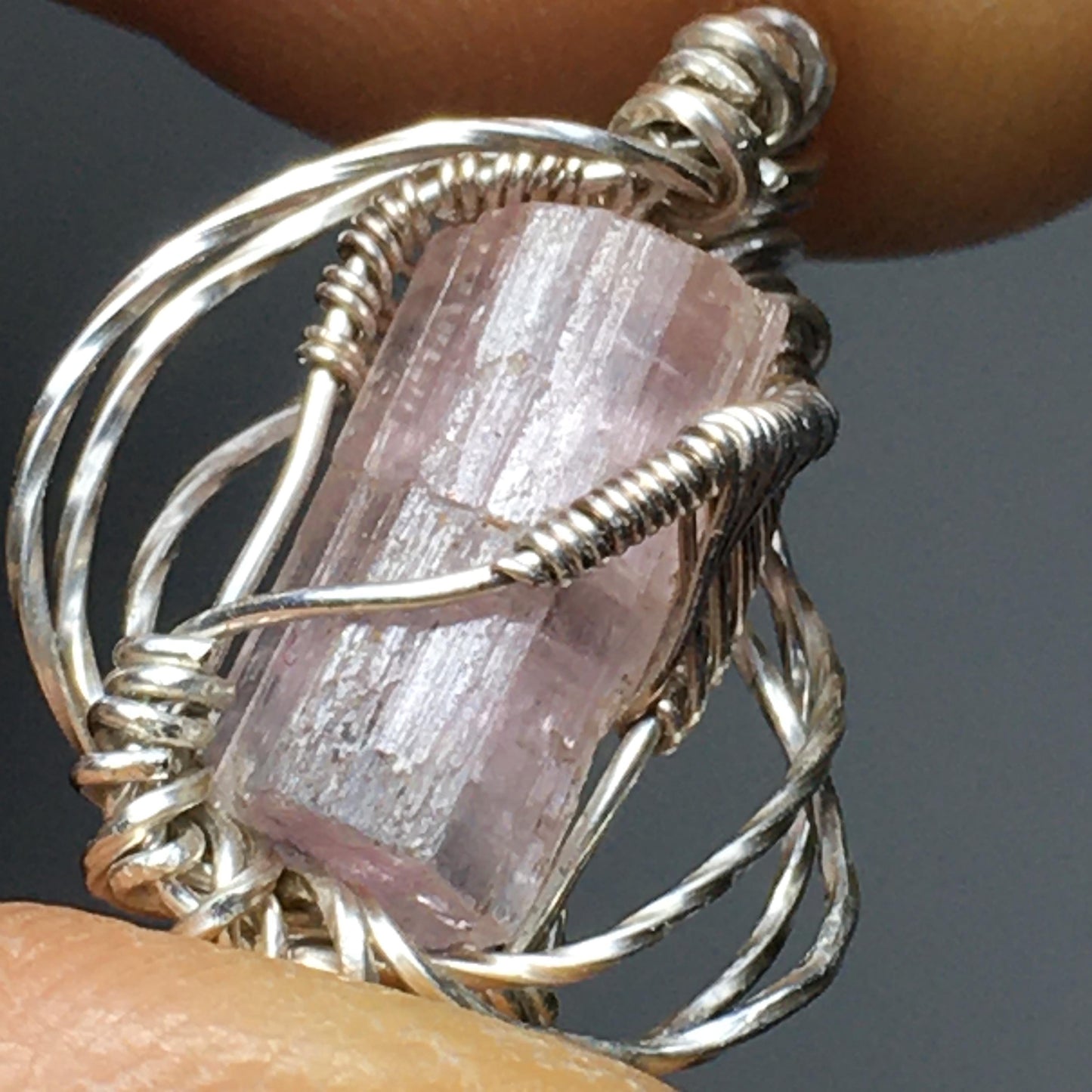 Pink Tourmaline Rubellite Silver Pendant