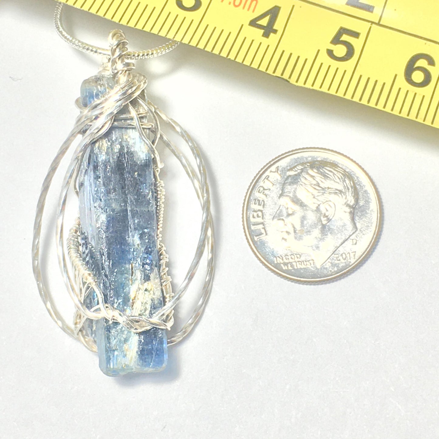 Kyanite Wire-Wrap Jewelry Pendant