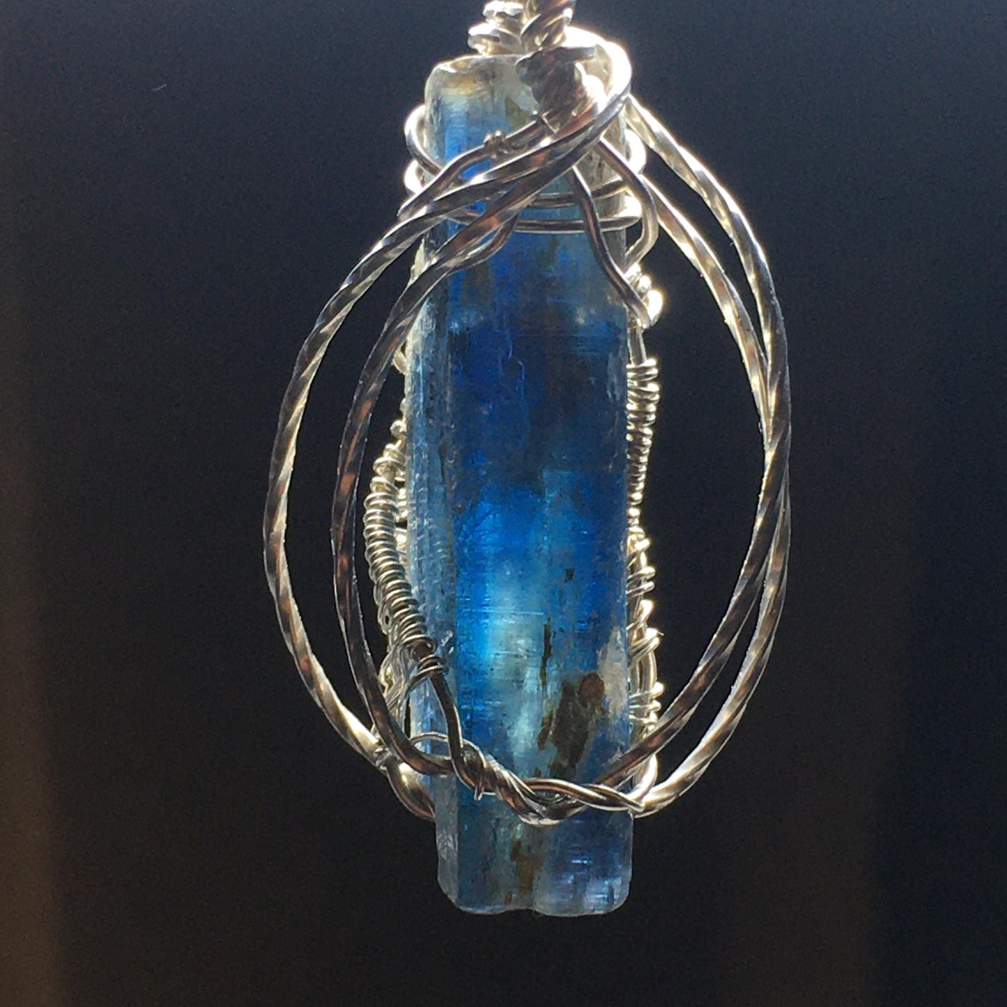 Kyanite Wire-Wrap Jewelry Pendant