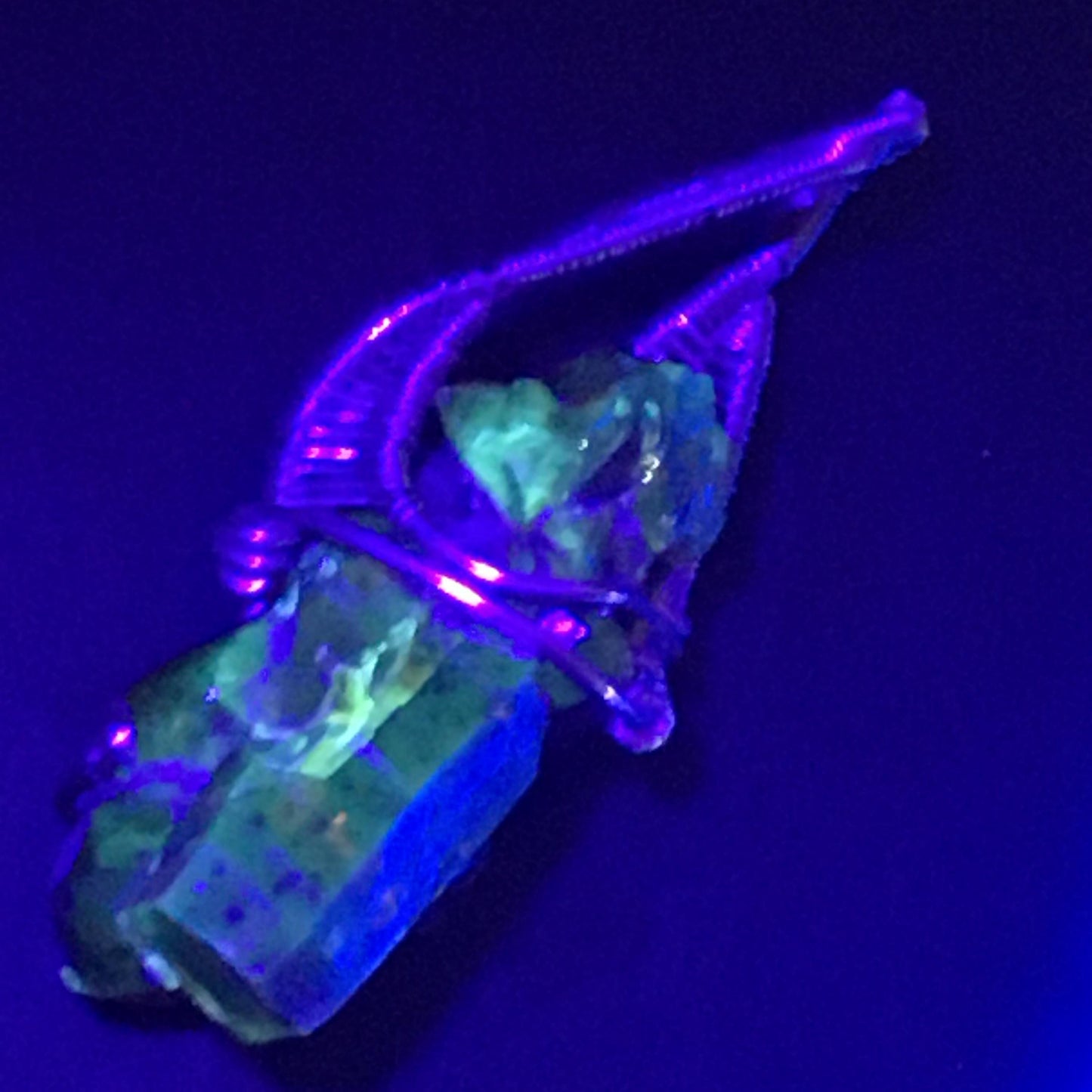 Multicolor Zincite Crystal and 925 Silver Wire-Wrap Pendant with Chain