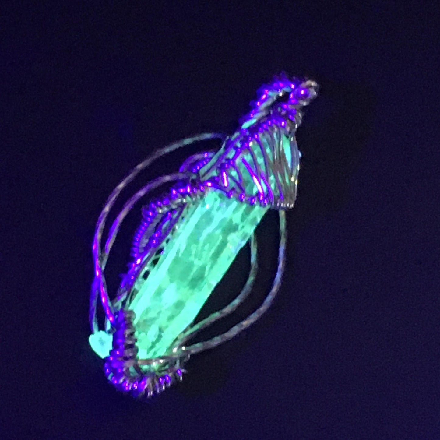 Clear AAA Gem Zincite and Silver Pendant with chain