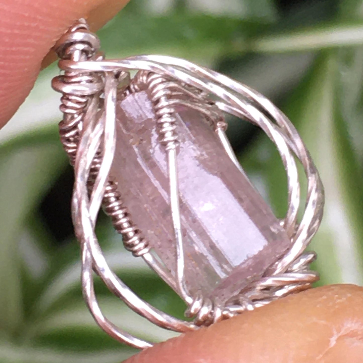 Pink Tourmaline Rubellite Silver Pendant