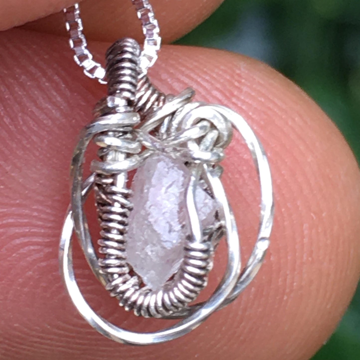 Phenacite Silver Wire-Wrap Pendant