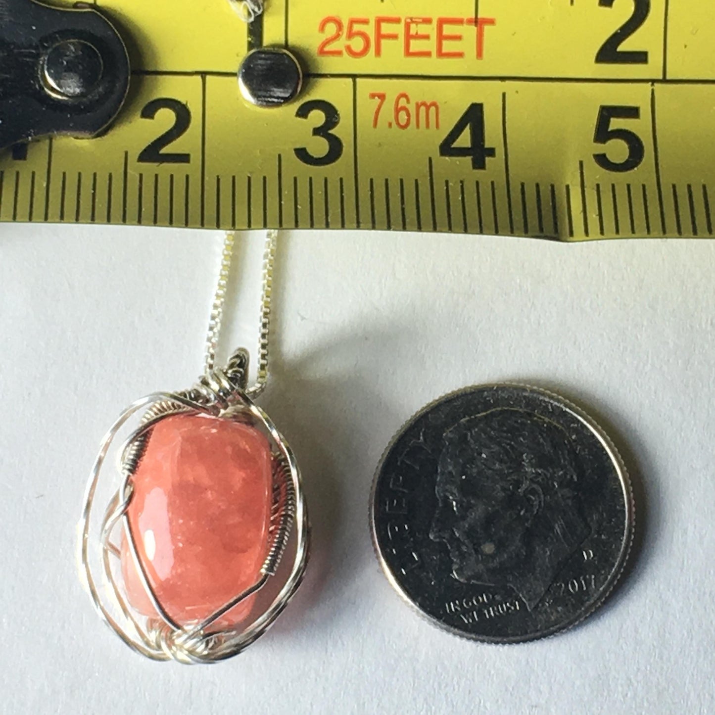 Rhodonite and Silver Pendant