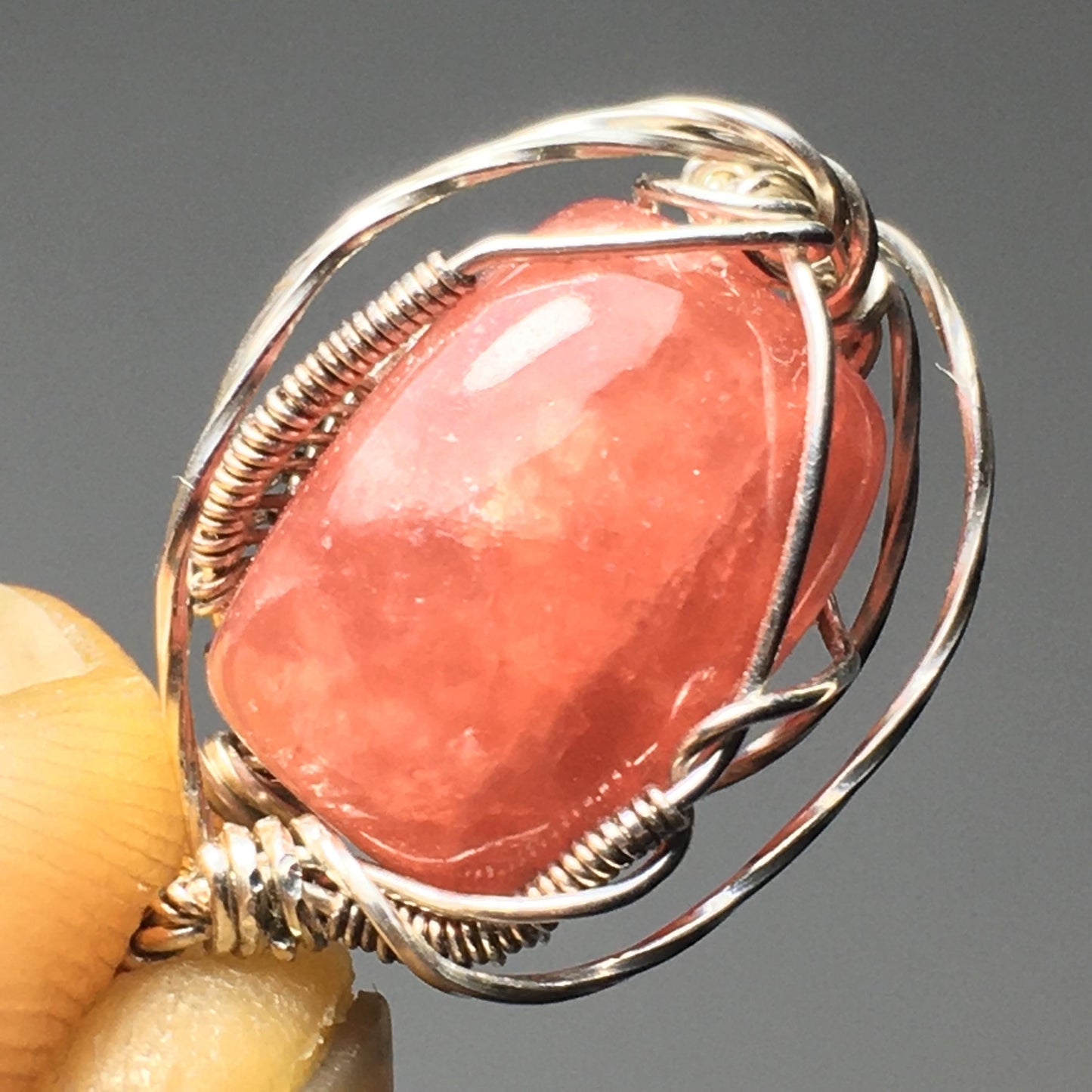 Rhodonite and Silver Pendant