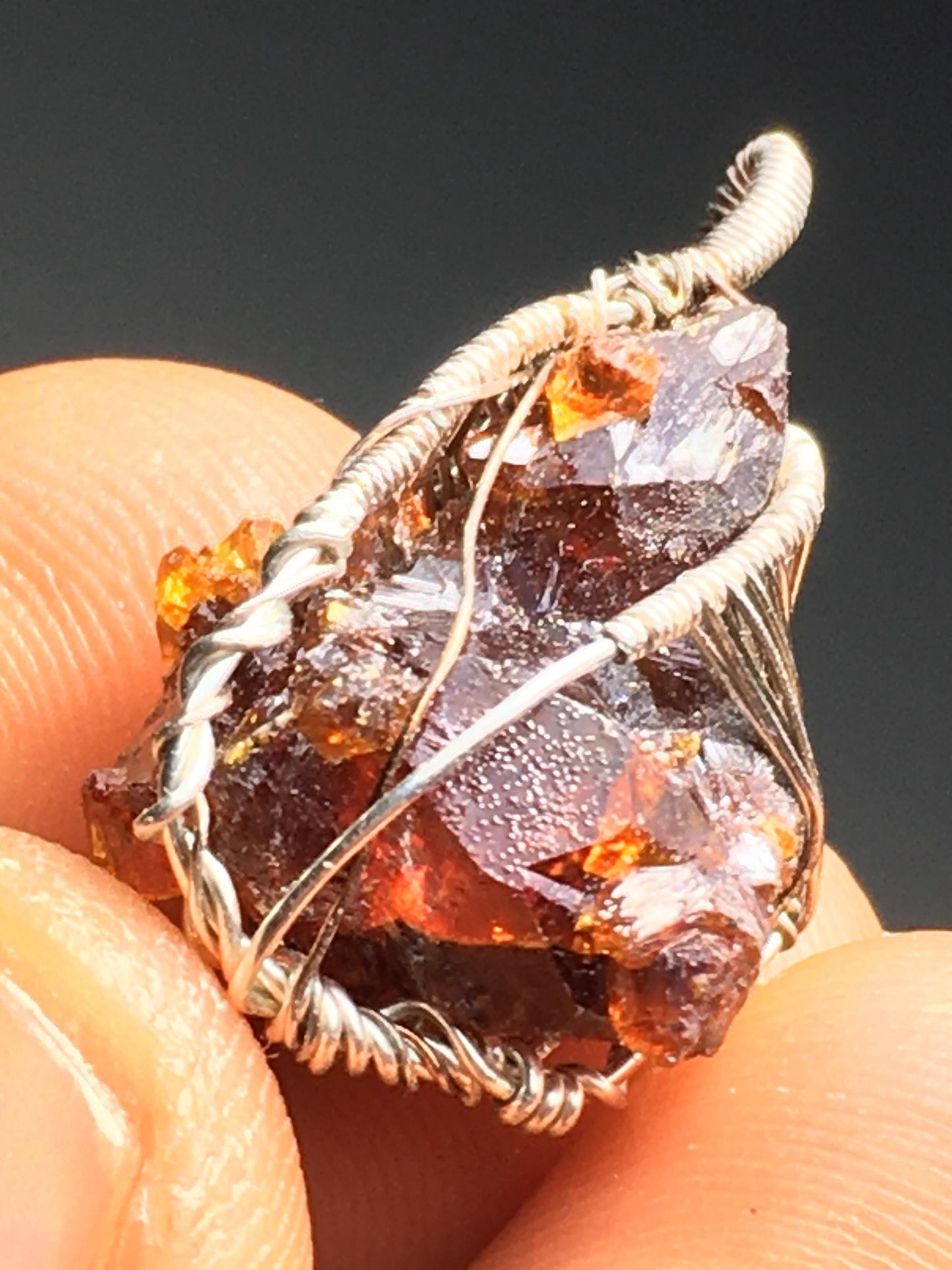 AAA+ Bright Red Gemmy Zincite Pendant on 925 Silver Wire
