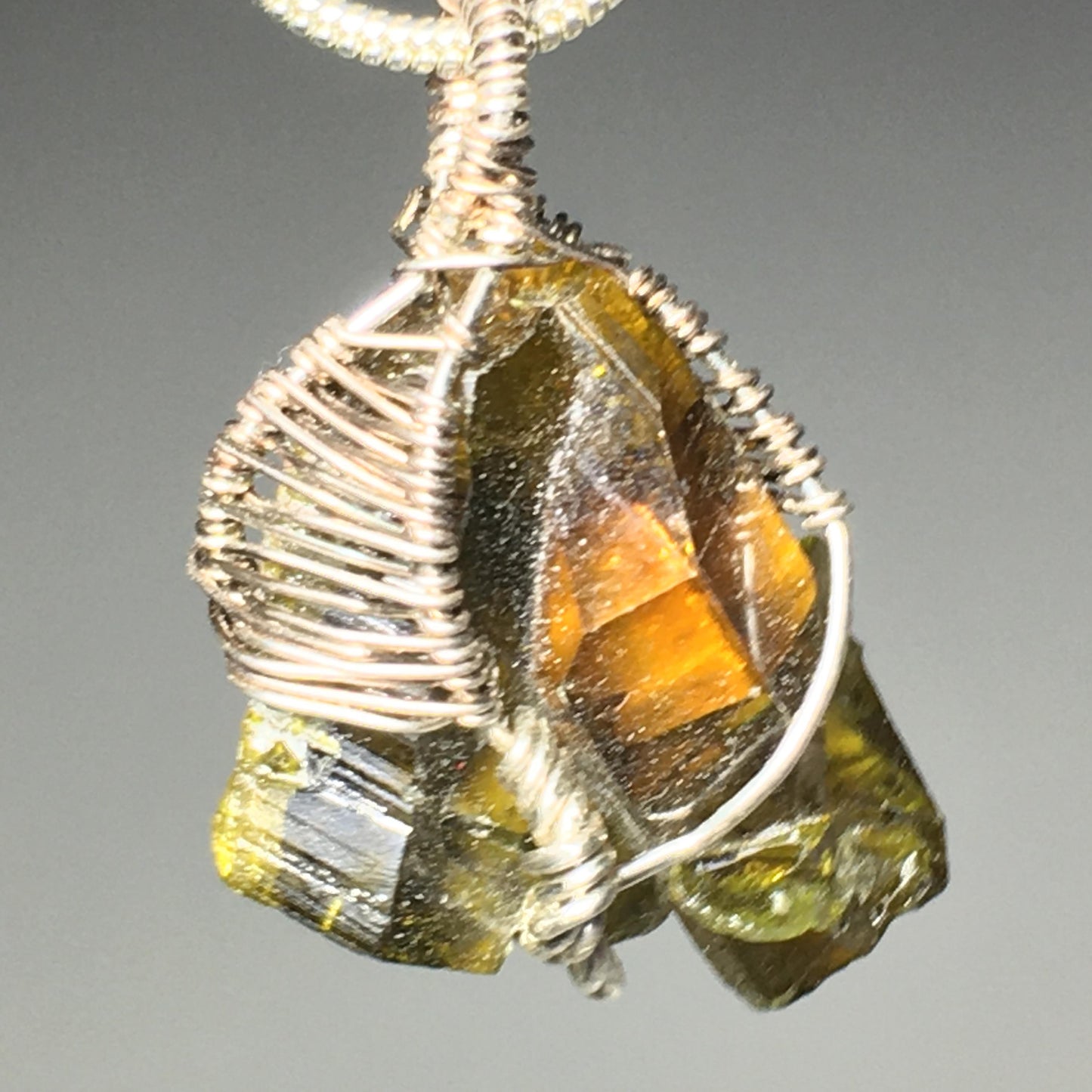 Zincite and Silver Pendant