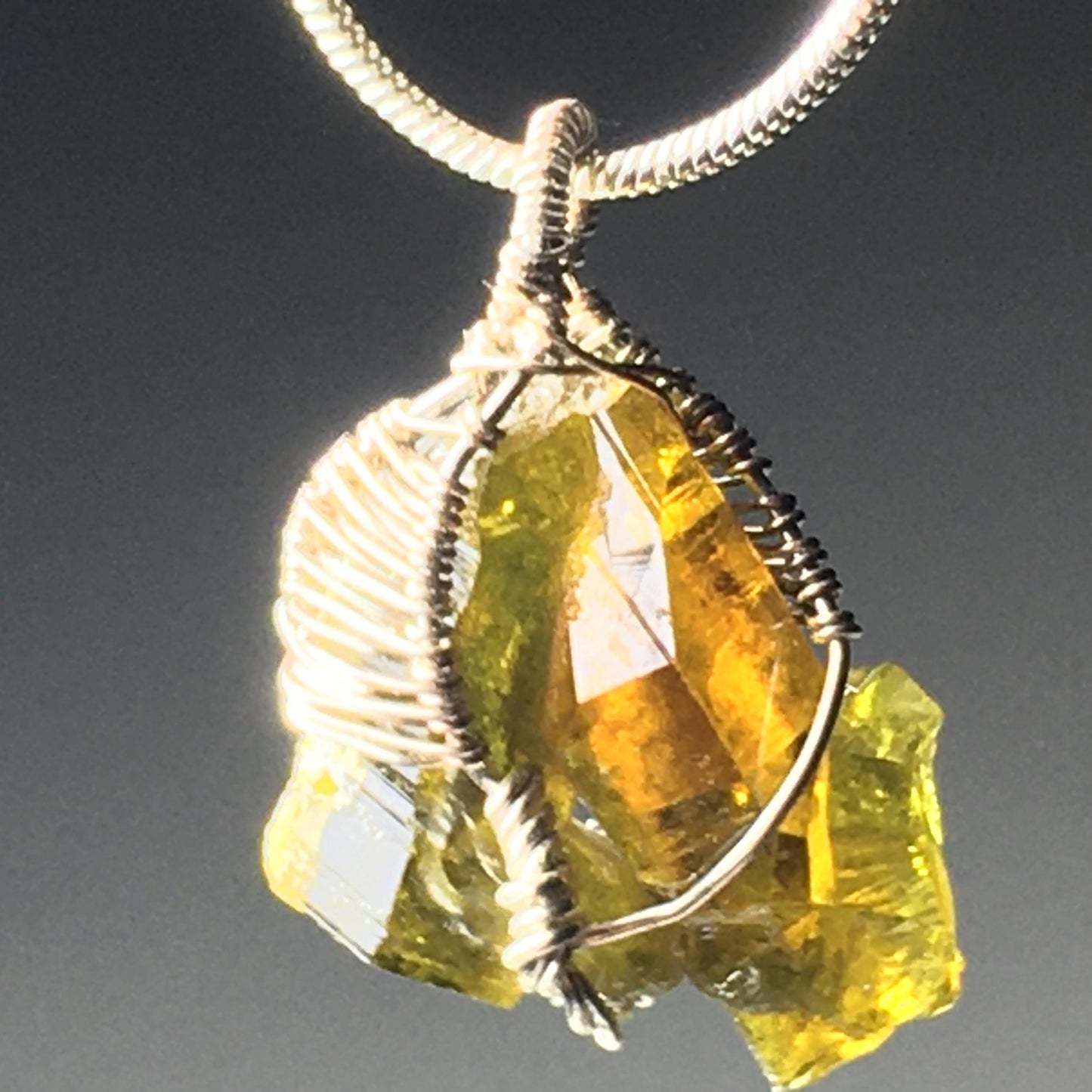 Zincite and Silver Pendant
