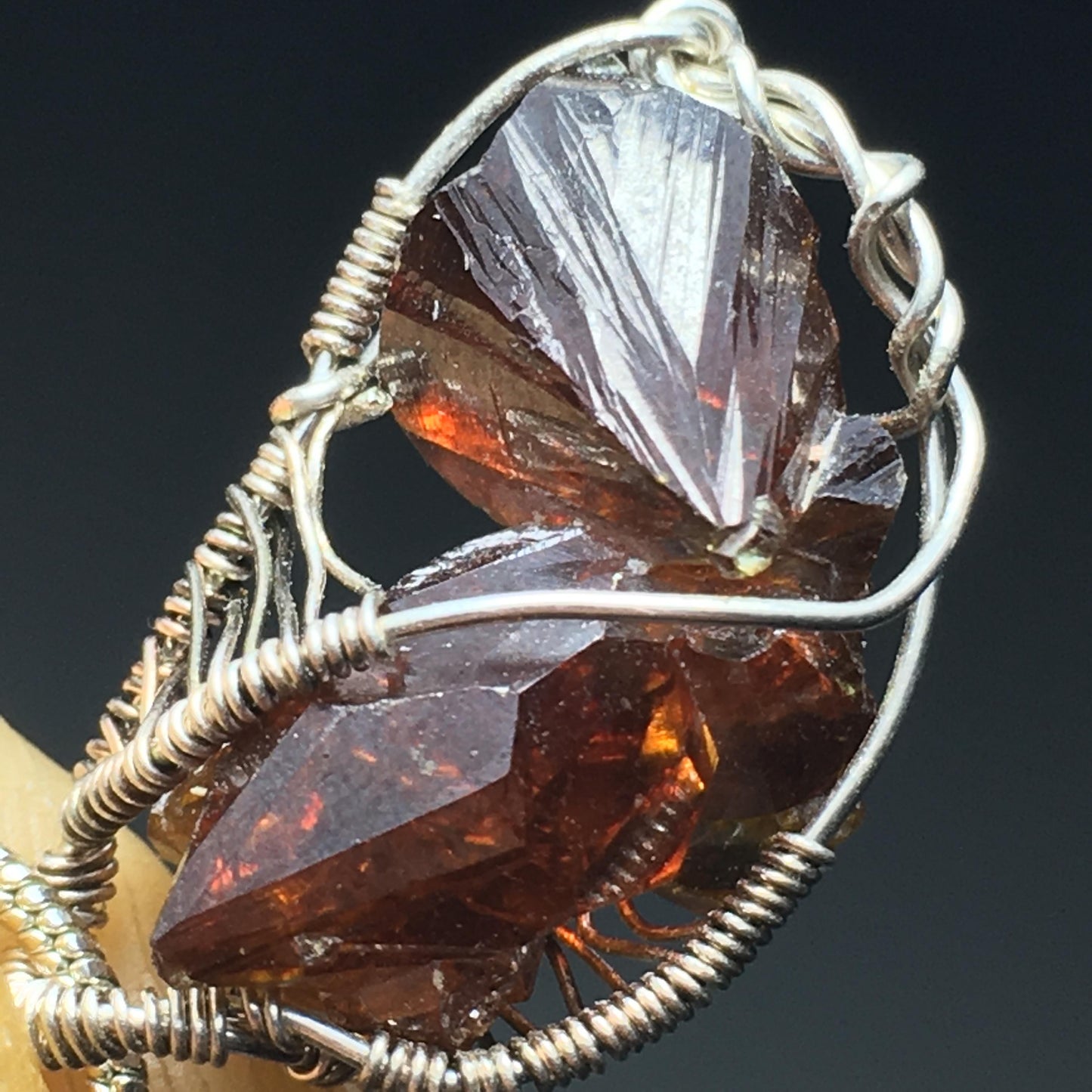 AAA+ Bright Red Gemmy Zincite and Silver Pendant