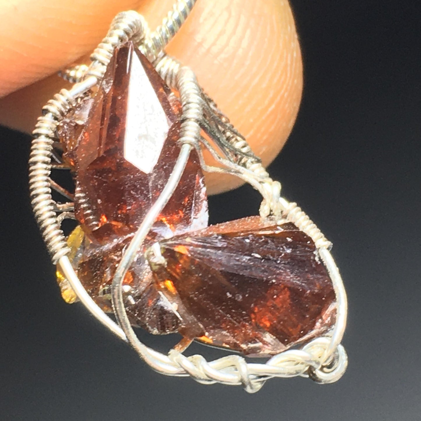 AAA+ Bright Red Gemmy Zincite and Silver Pendant