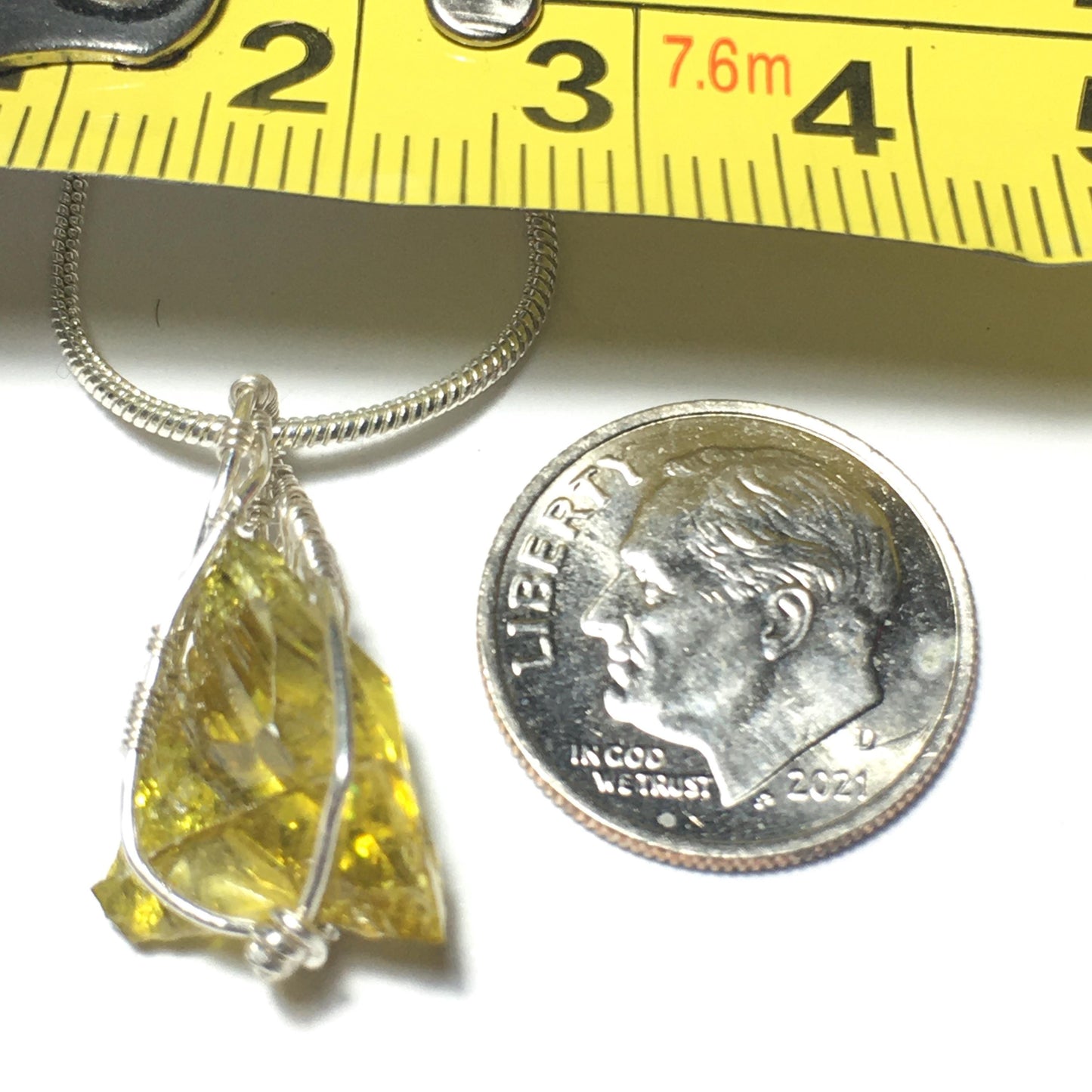 AAA+ Bright Yellow Gemmy Zincite and Silver Pendant