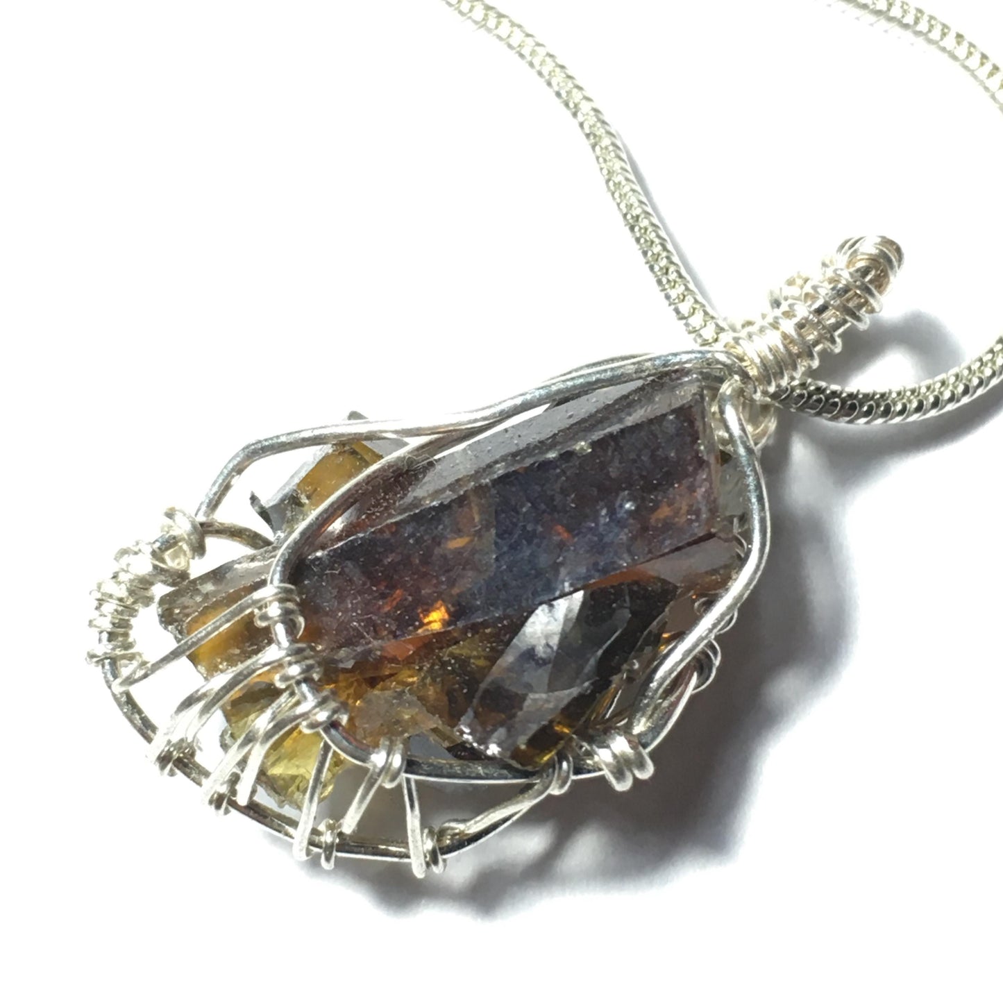 Gemmy Zincite and Silver Pendant