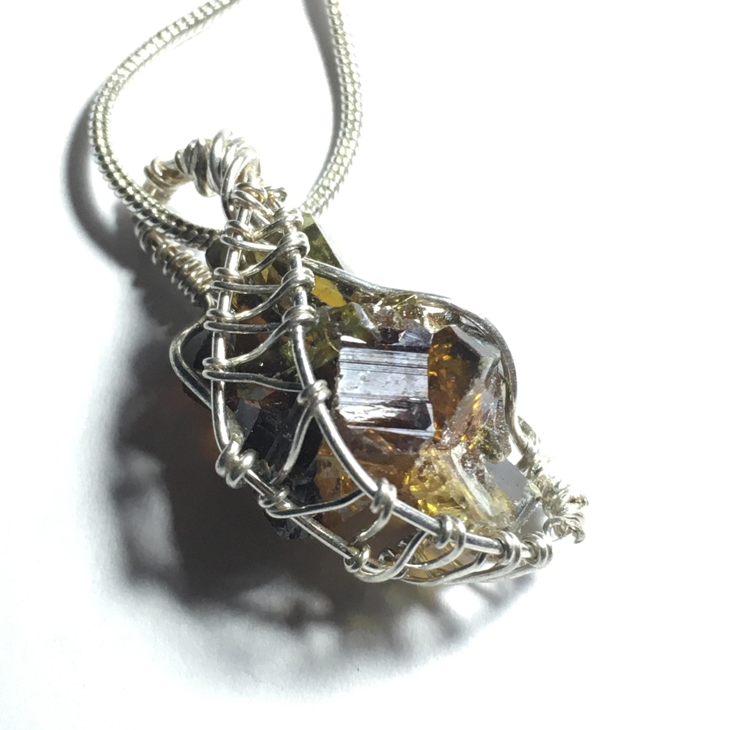 Gemmy Zincite and Silver Pendant