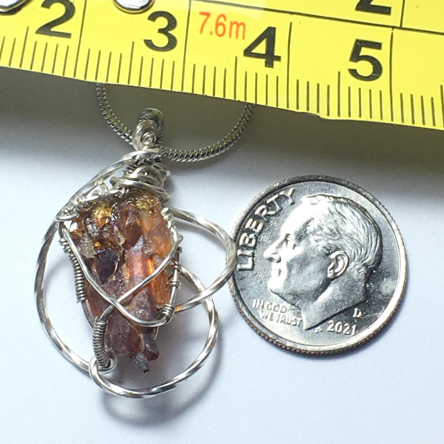 Gemmy RED Zincite and Silver Pendant