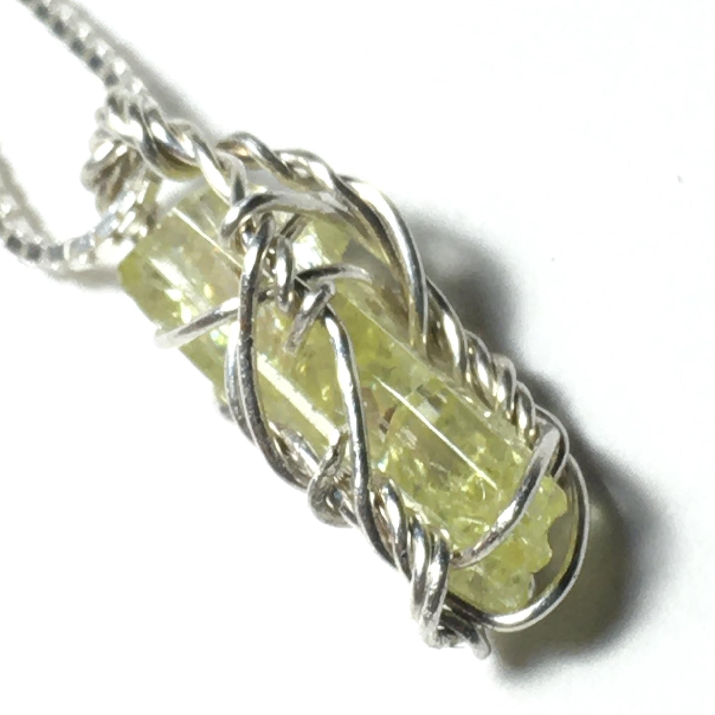 Zincite and Silver Crystal Pendant