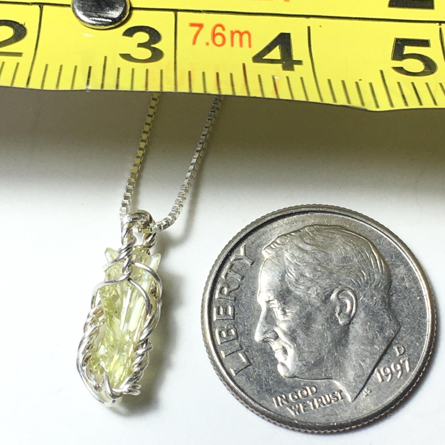 Zincite and Silver Crystal Pendant