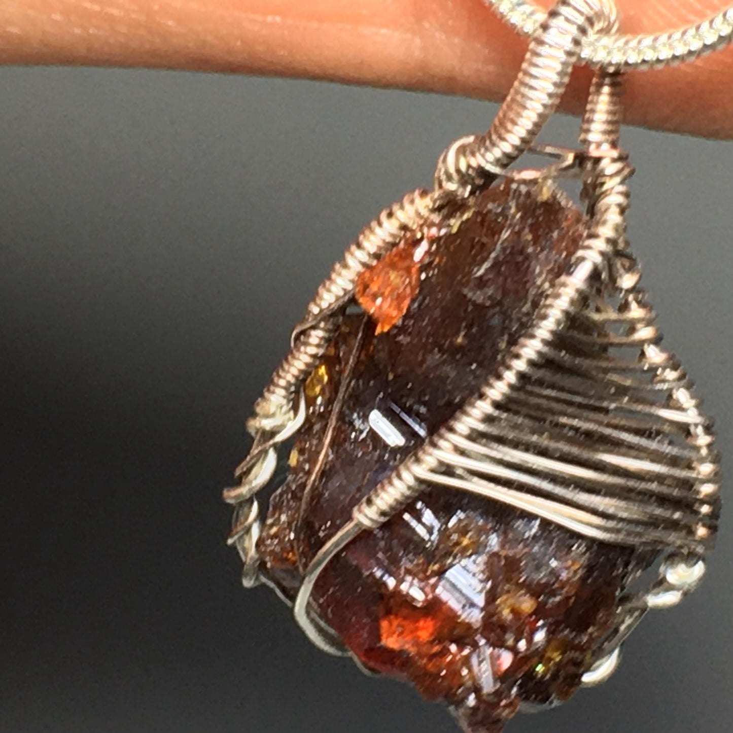 AAA+ Bright Red Gemmy Zincite Pendant on 925 Silver Wire