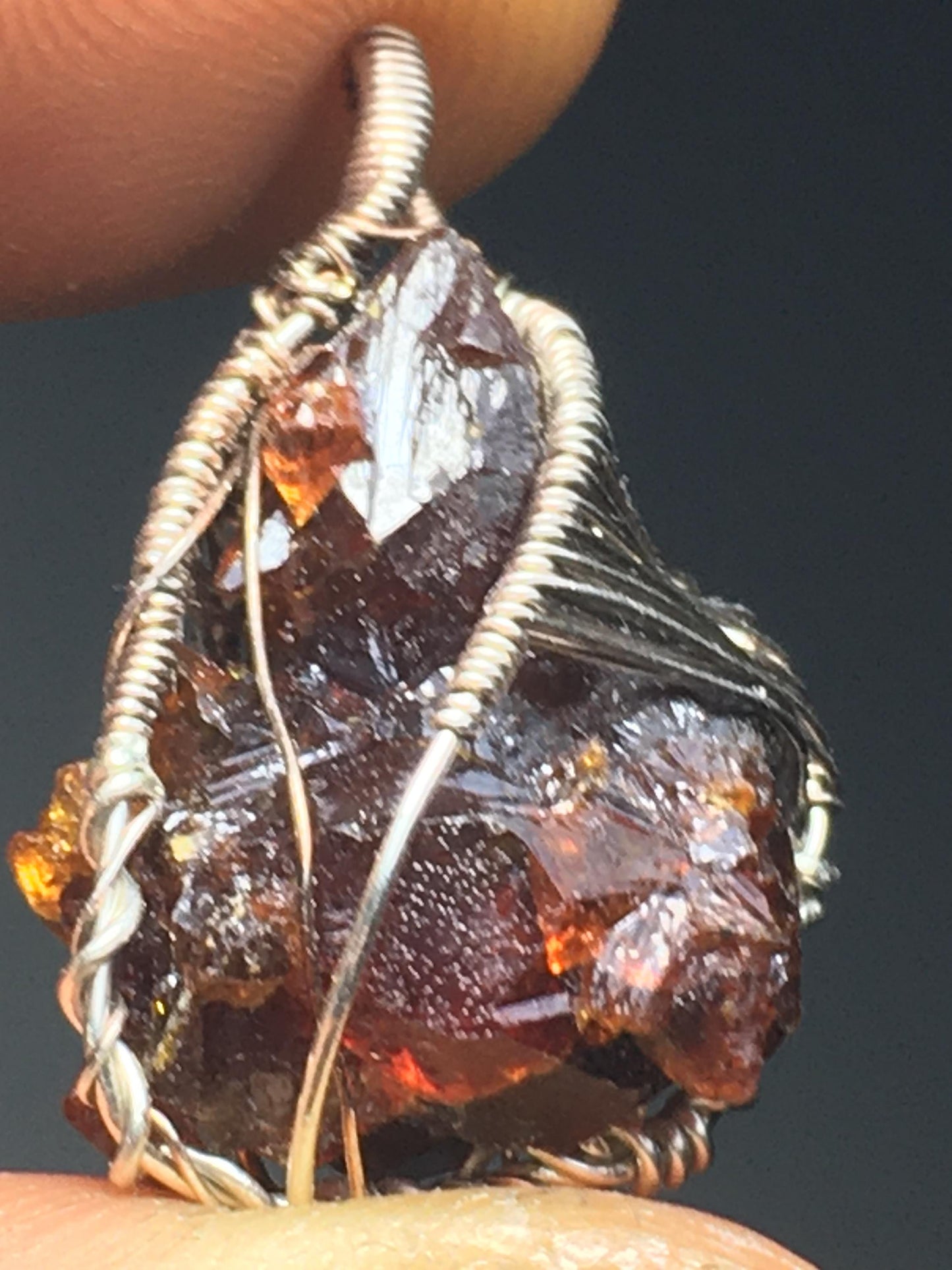 AAA+ Bright Red Gemmy Zincite Pendant on 925 Silver Wire