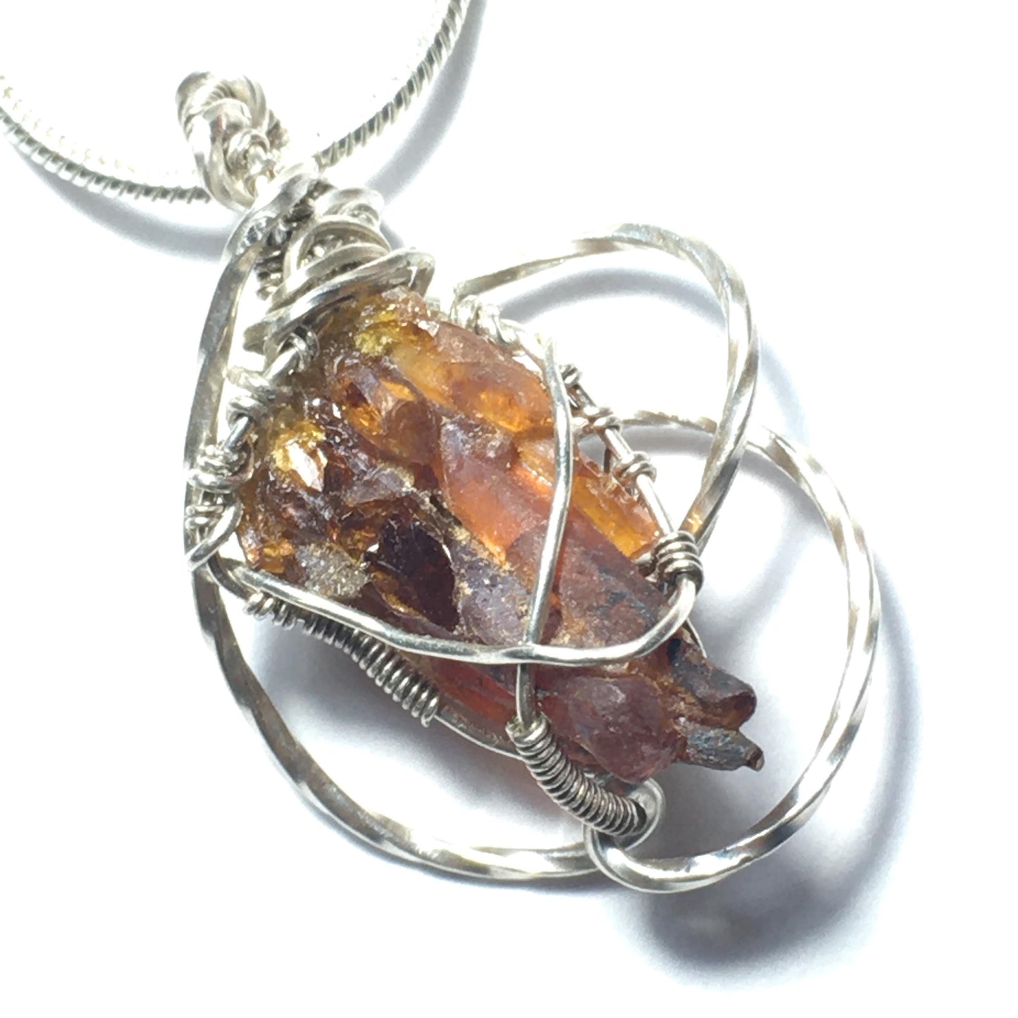 Gemmy RED Zincite and Silver Pendant