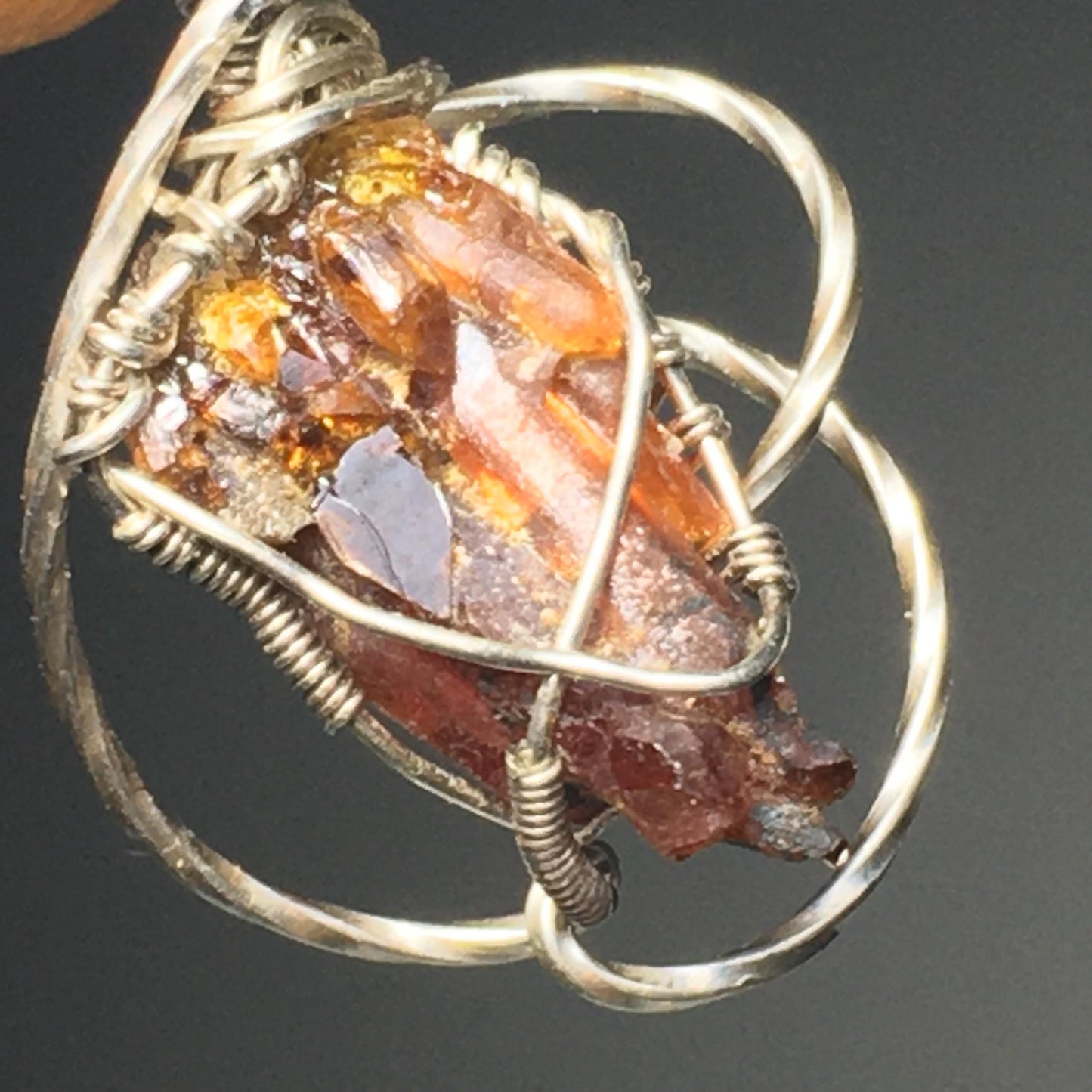 Gemmy RED Zincite and Silver Pendant