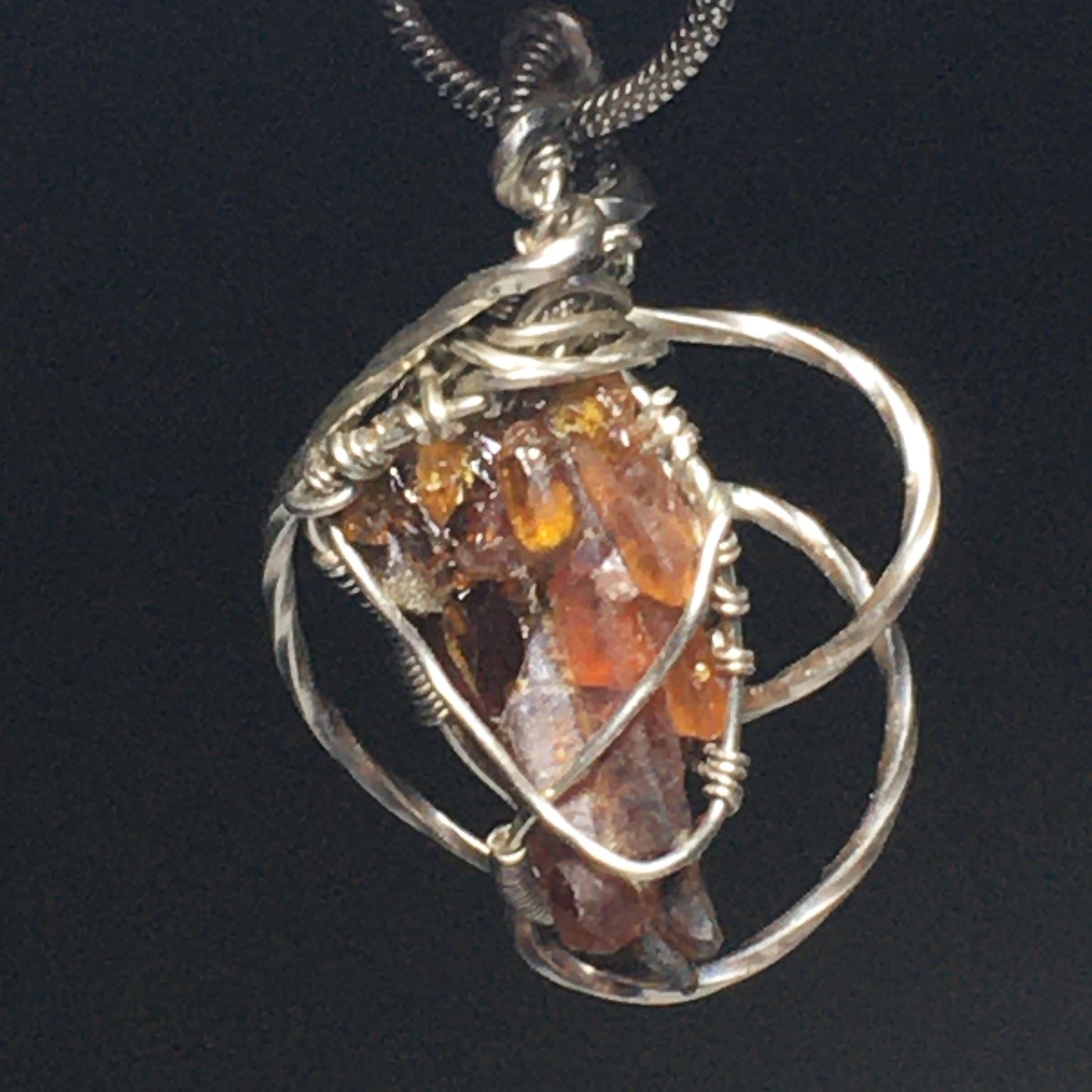 Gemmy RED Zincite and Silver Pendant