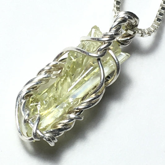 Zincite and Silver Crystal Pendant