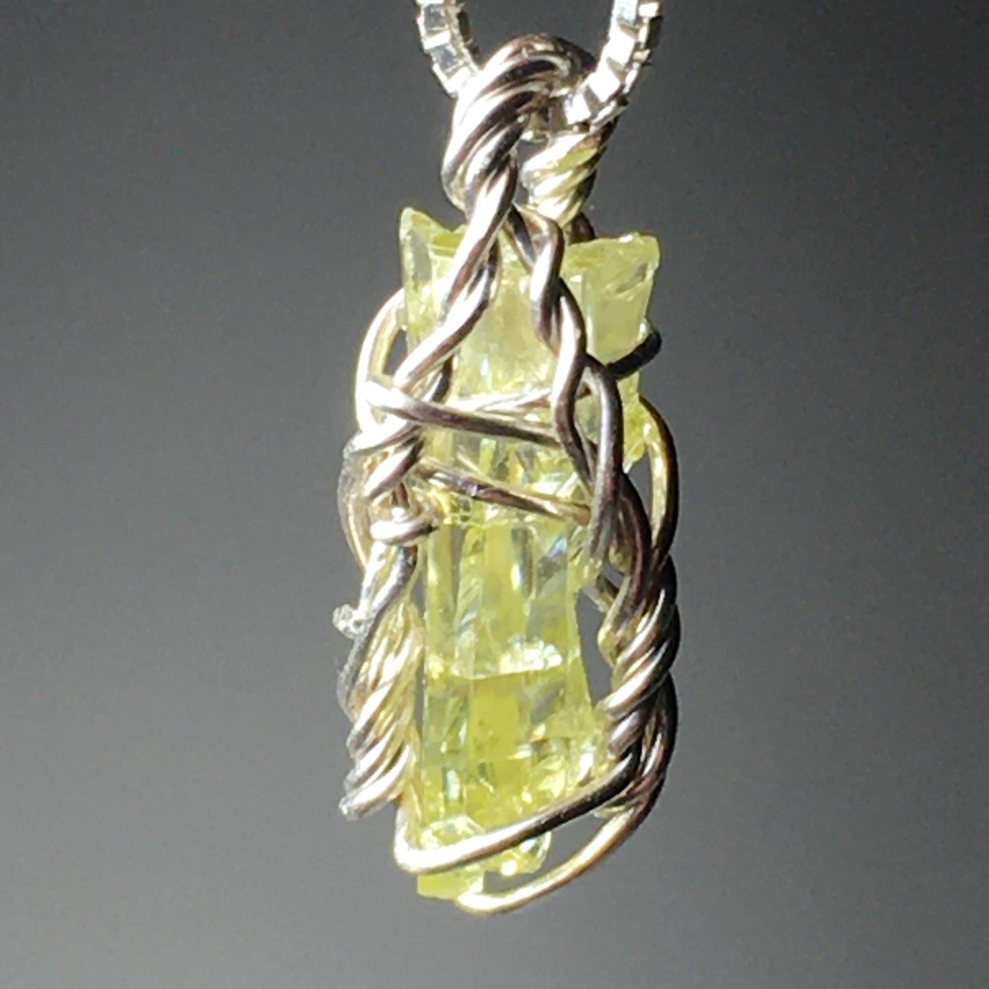 Zincite and Silver Crystal Pendant
