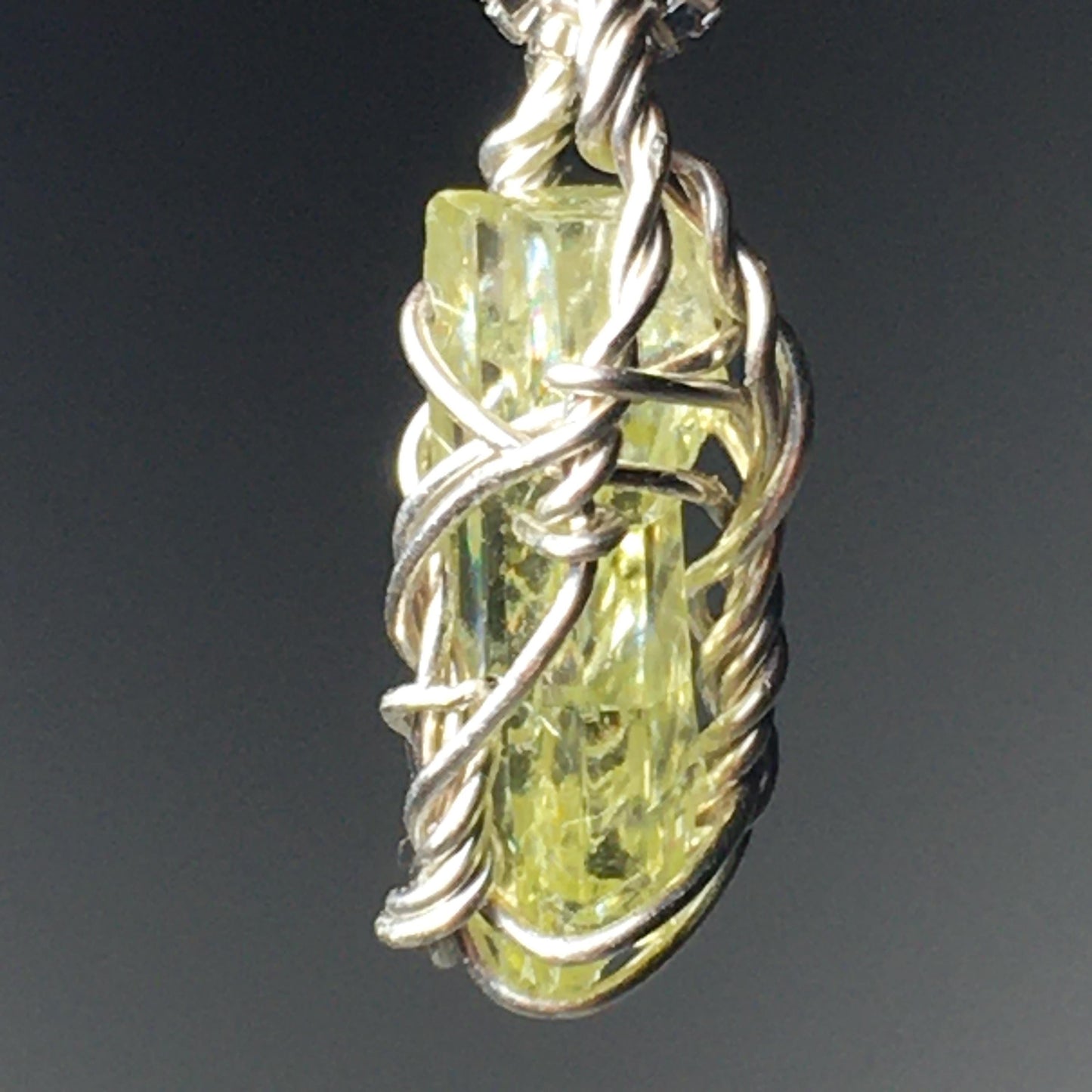 Zincite and Silver Crystal Pendant