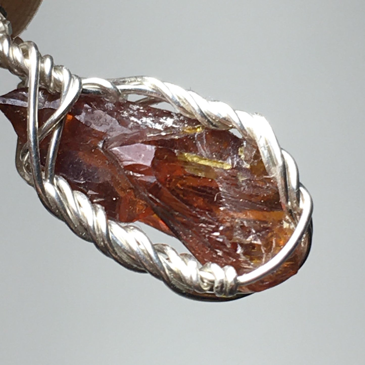 AAA+ GEM Red ZINCITE and Silver Pendant