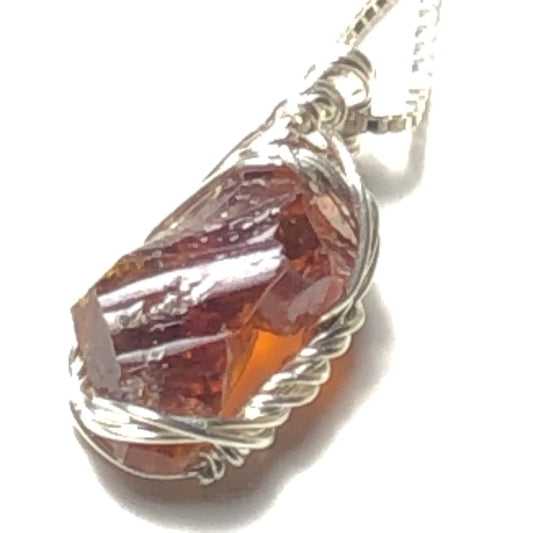 AAA+ GEM Red ZINCITE and Silver Pendant