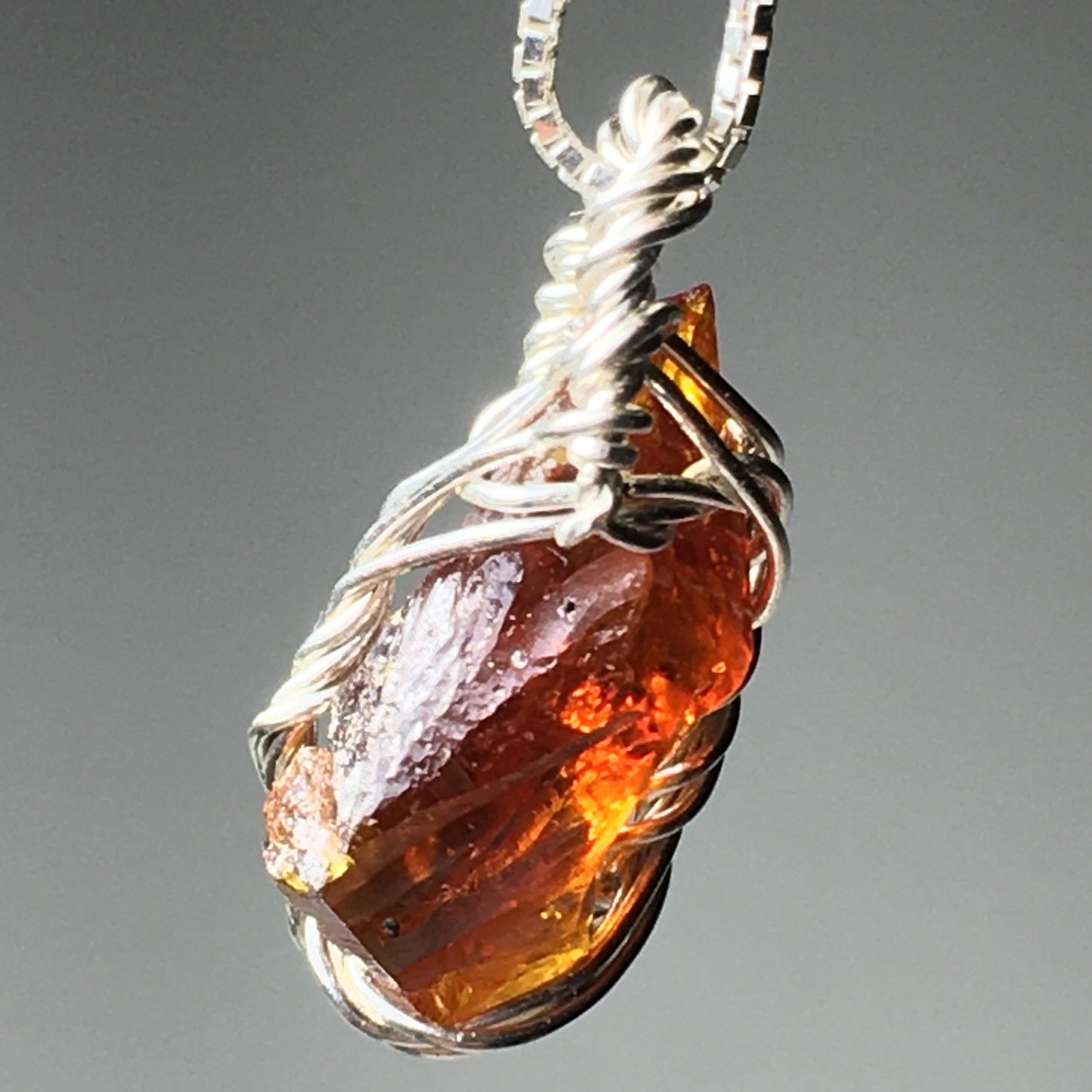 AAA+ GEM Red ZINCITE and Silver Pendant