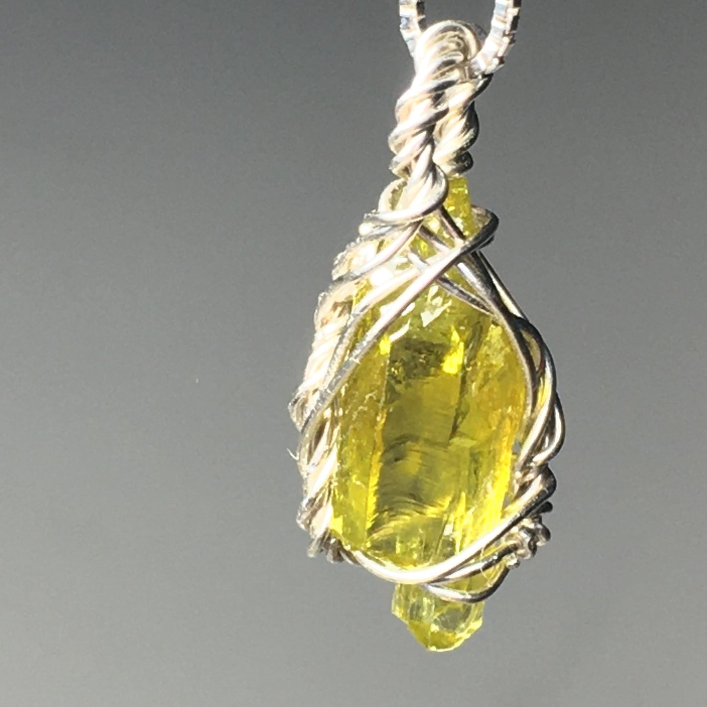Yellow Zincite Pendant 925 Sterling Silver Crystal