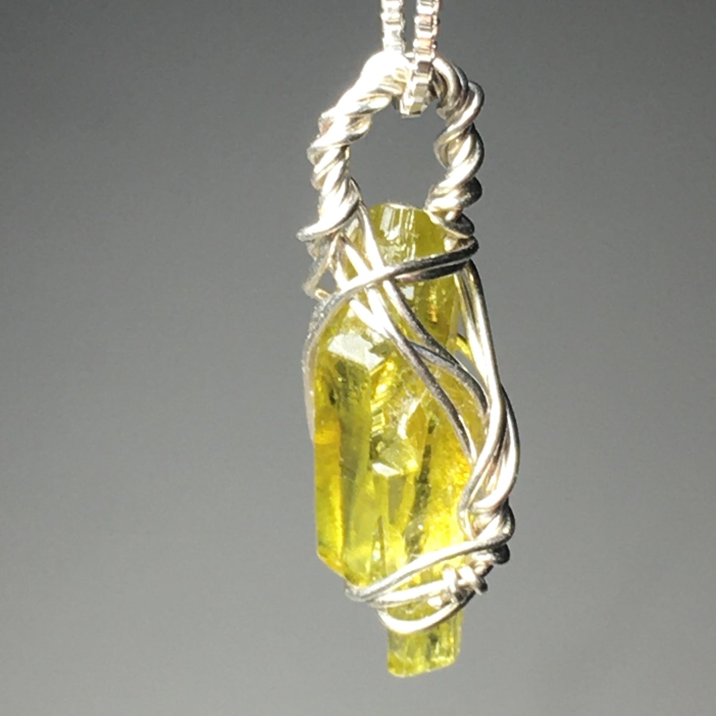 Yellow Zincite Pendant 925 Sterling Silver Crystal