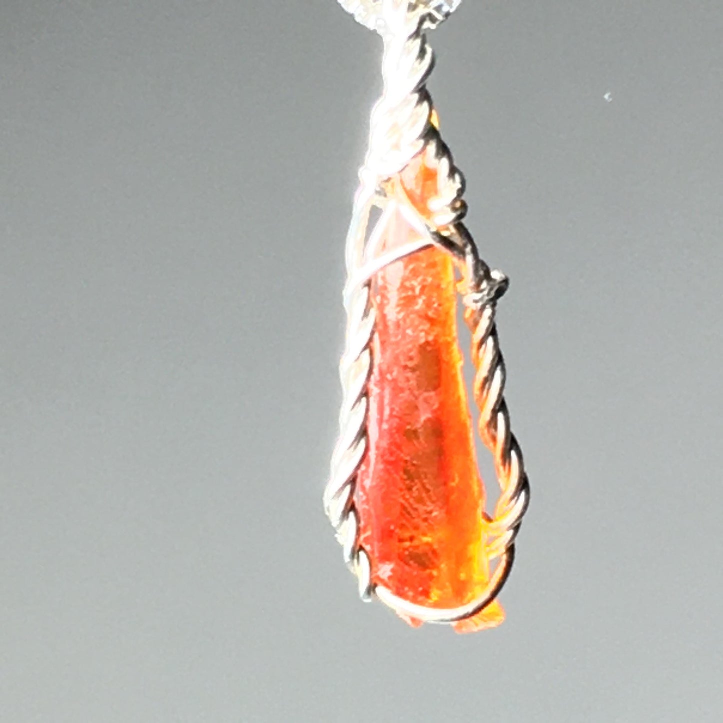 Red Zincite Pendant 925 Sterling Silver Crystal