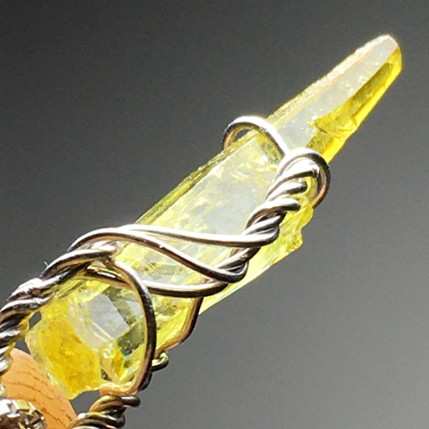 Yellow Zincite Pendant and Silver Pendant