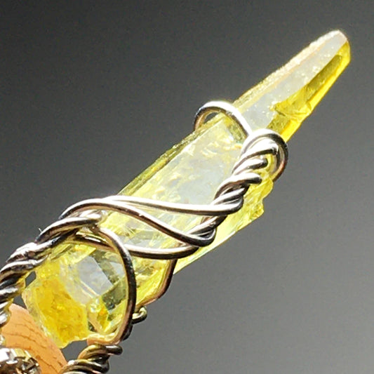 Yellow Zincite Pendant and Silver Pendant
