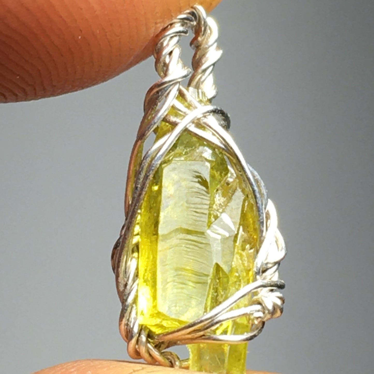 Yellow Zincite Pendant 925 Sterling Silver Crystal