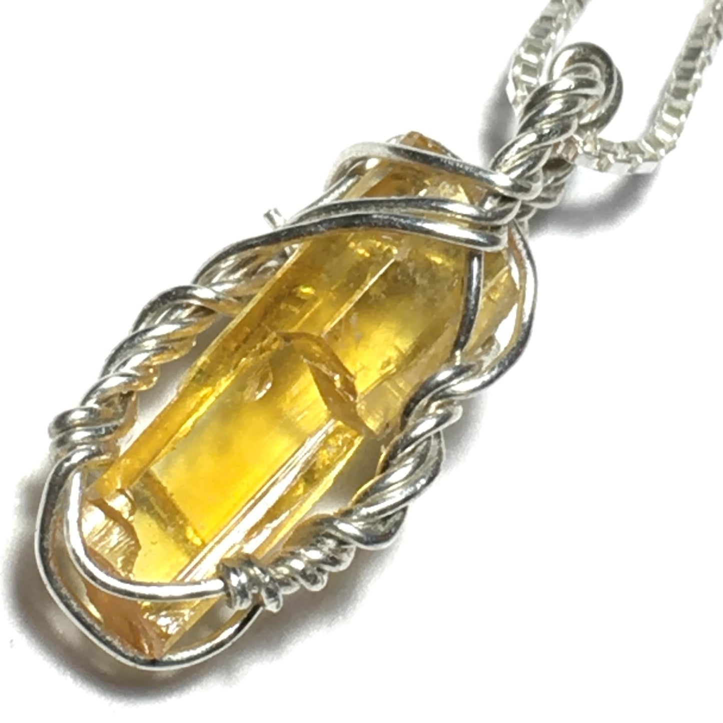 Orange Zincite and Silver Pendant