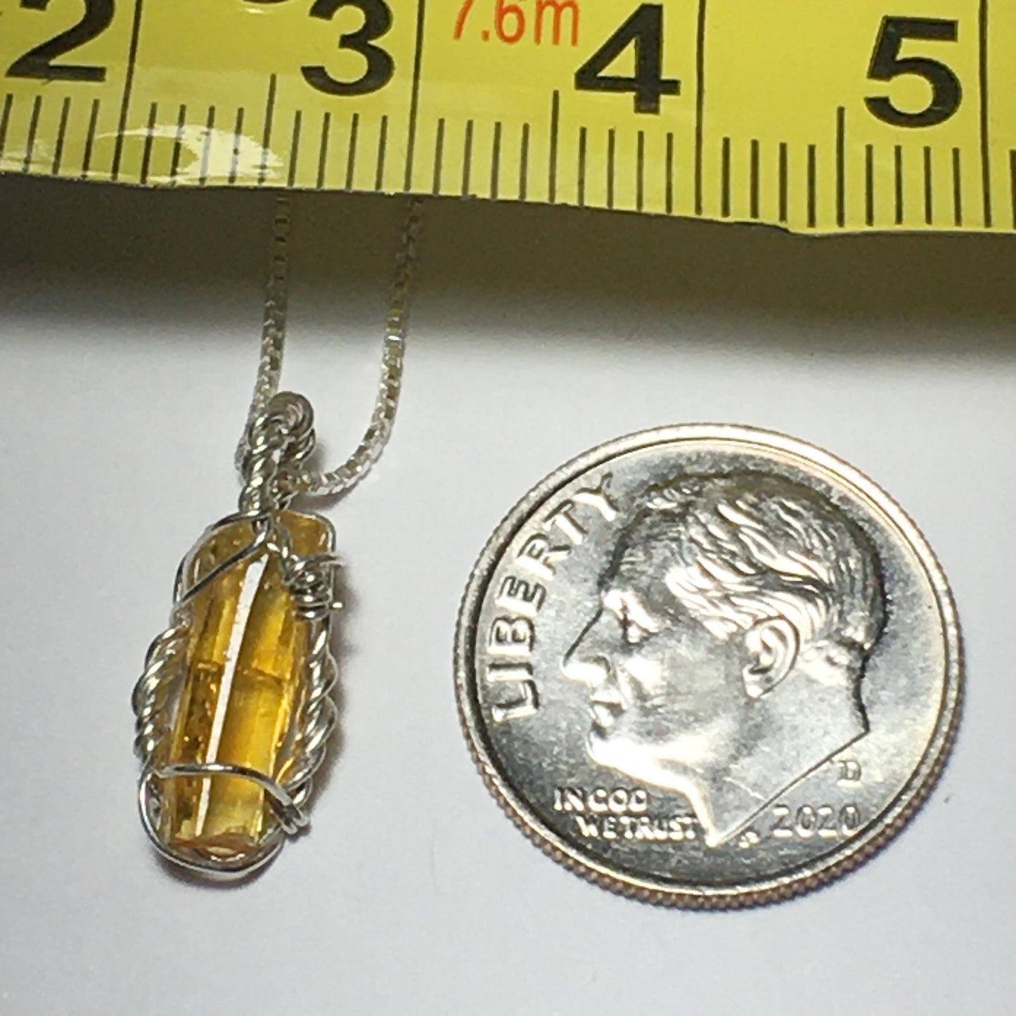 Orange Zincite and Silver Pendant