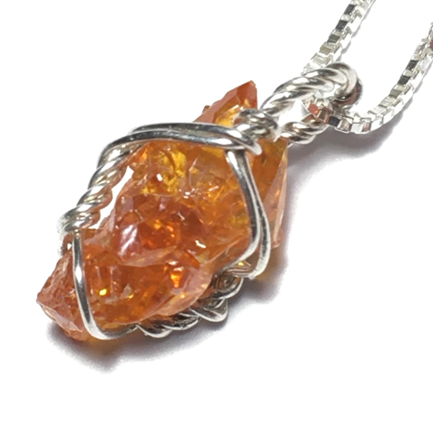 Red Zincite Crystal Pendant Silver