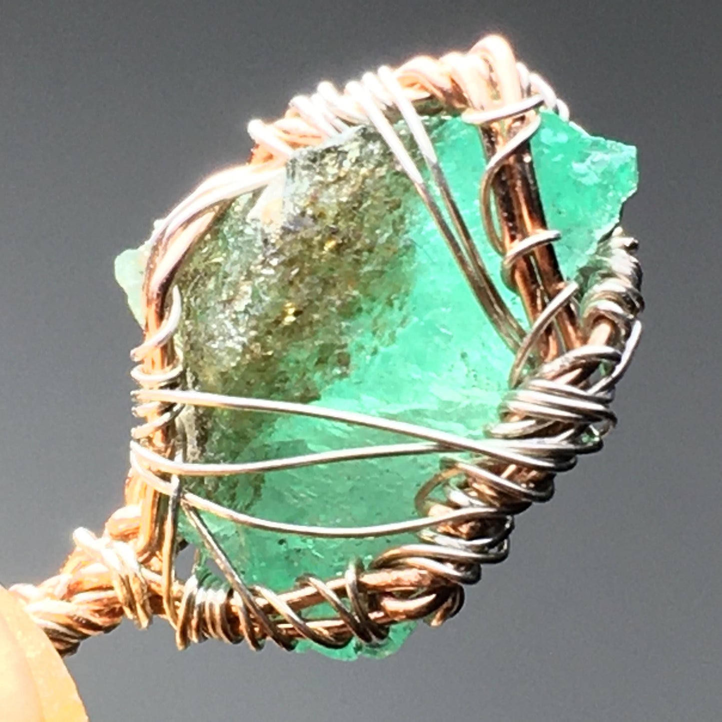 Natural Emerald Silver Pendant