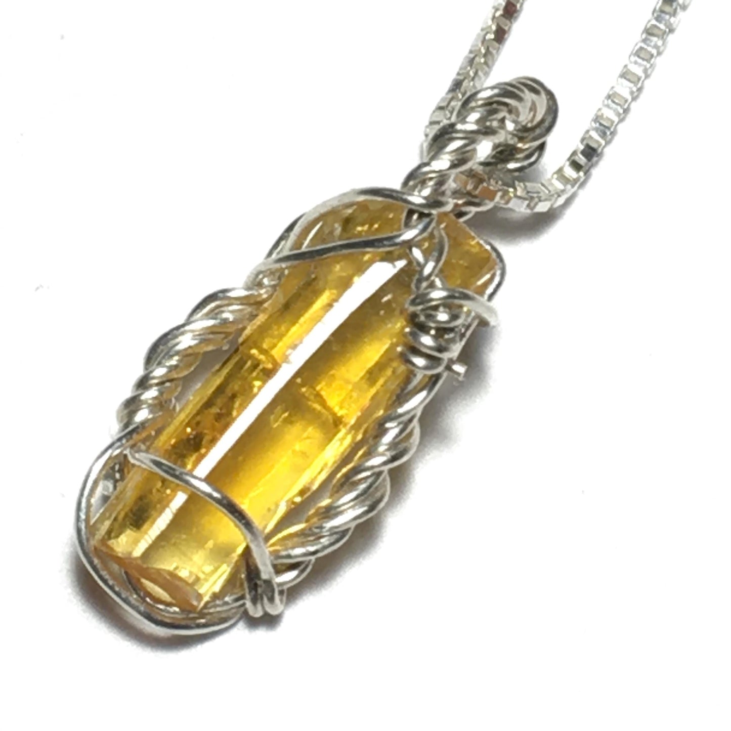 Orange Zincite and Silver Pendant