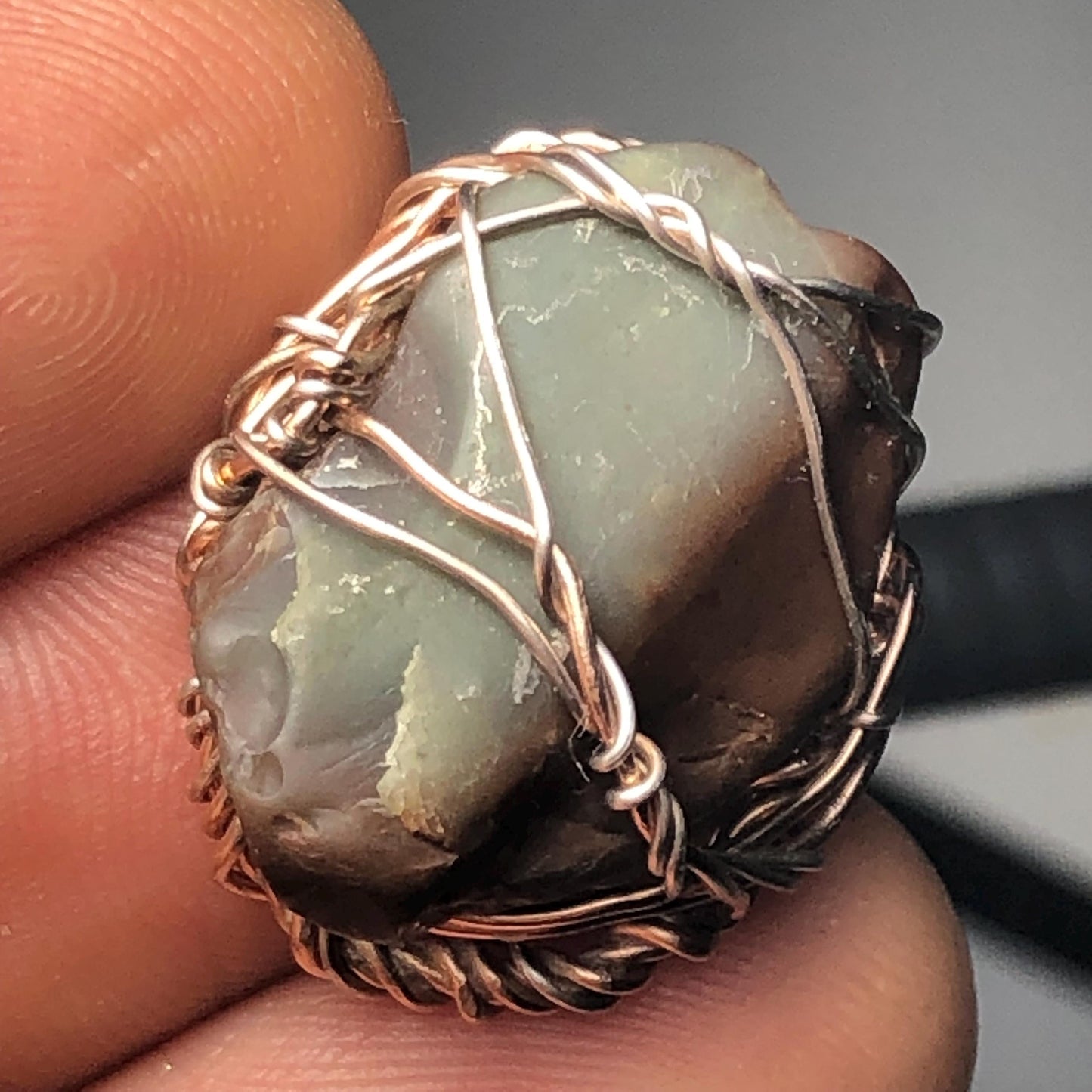 Double sided Jasper Bead for Bracelet or Choker Necklace Gold